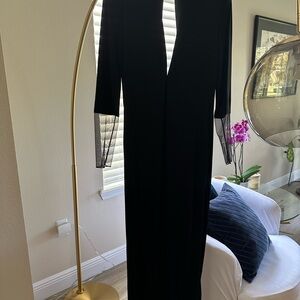 Akris Black Sheath Dress with Plunge Neckline